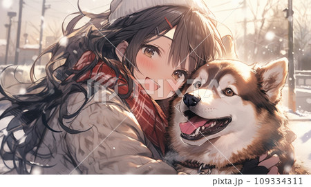 雪の中の絆:柴犬との冬の一コマ 雪の中の絆:柴犬との冬の一コマ 109334311