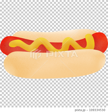 hot dog with mustard isolated hot dog with mustard isolated 109334530