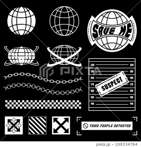 Streetwear urban element, Retro futuristic design for clothing design Streetwear urban element, Retro futuristic design for clothing design 109334764