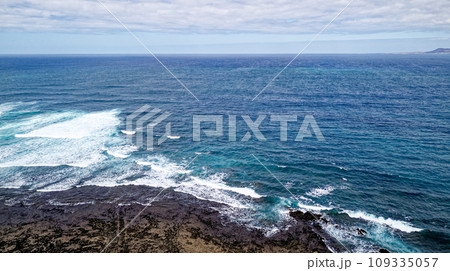 Aerial view of Popcorn Beach - Spain, Canary Islands, Fuerteventura 109335057