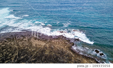 Aerial view of Popcorn Beach - Spain, Canary Islands, Fuerteventura 109335058