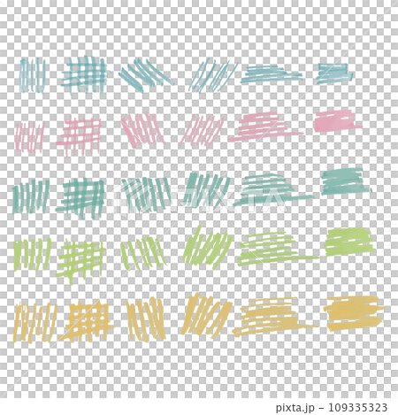 カラフルな蛍光ペンのストロークのイラスト素材 ベクター カラフルな蛍光ペンのストロークのイラスト素材 ベクター 109335323