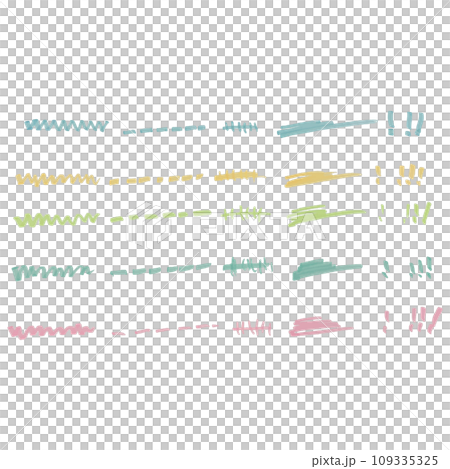 カラフルな蛍光ペンのストロークのイラスト素材　ベクター 109335325