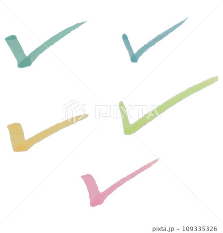 カラフルな蛍光ペンのストロークのイラスト素材　ベクター 109335326