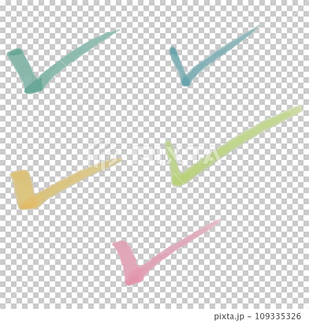 カラフルな蛍光ペンのストロークのイラスト素材　ベクター 109335326
