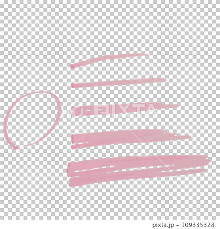 カラフルな蛍光ペンのストロークのイラスト素材　ベクター 109335328