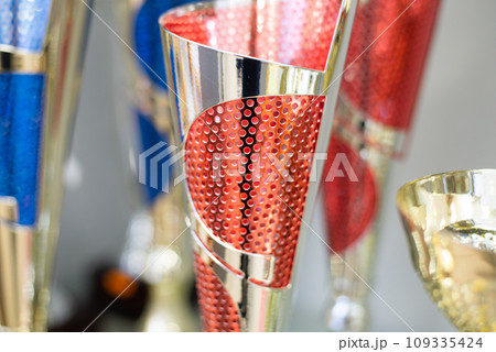 Red trophy for champion with stars gold, Lithuania Red trophy for champion with stars gold, Lithuania 109335424