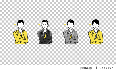 各種男子擺姿勢的插圖集，向量 109335457