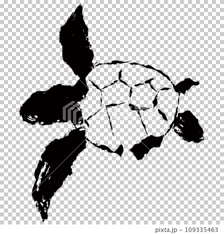 Turtle sumi-e style illustration material vector Turtle sumi-e style illustration material vector 109335463