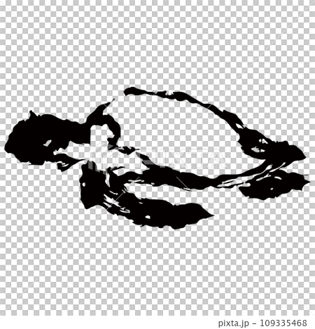 亀の墨絵風のイラスト素材　ベクター 109335468