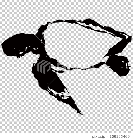Turtle sumi-e style illustration material vector Turtle sumi-e style illustration material vector 109335469