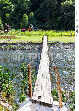 view of suspension bridge with wood flooring view of suspension bridge with wood flooring 109335902