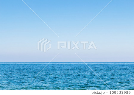 clear blue sky over surface of Black Sea, Batumi 109335989