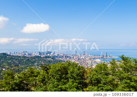 green trees and view of Batumi city from Sameba 109336017