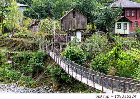 bridge with wood flooring in Scurdidi village 109336224
