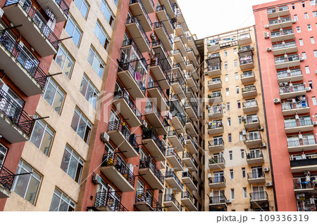bottom view of apartment buildings in Batumi city bottom view of apartment buildings in Batumi city 109336319