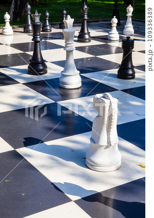 outdoor floor chess on seaside boulevard in Batumi 109336389