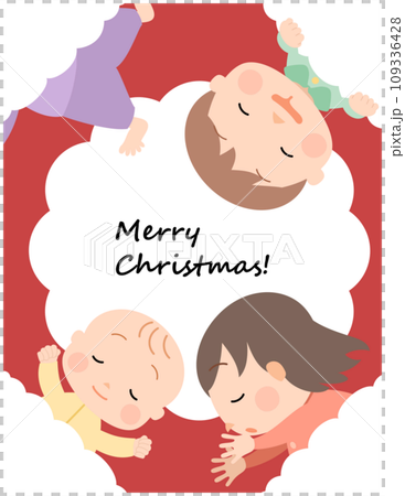 ●Illustration material: A warm and cute Christmas sleeping child 109336428