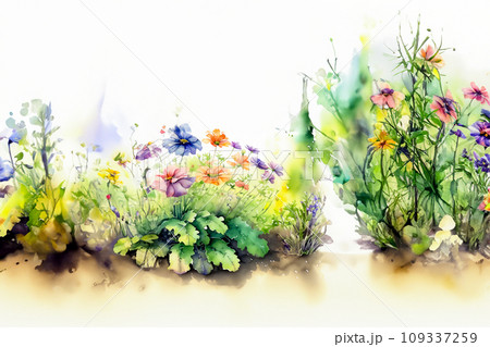花の水彩画風のイラスト 109337259