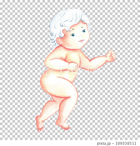 A newborn baby, a small child. Watercolor illustration, hand-drawn. Conceptual design for packaging children's goods. Days of postcards, prints and labels. For flyers, banners, posters. A newborn baby, a small child. Watercolor illustration, hand-drawn. Conceptual design for packaging children's goods. Days of postcards, prints and labels. For flyers, banners, posters. 109338511