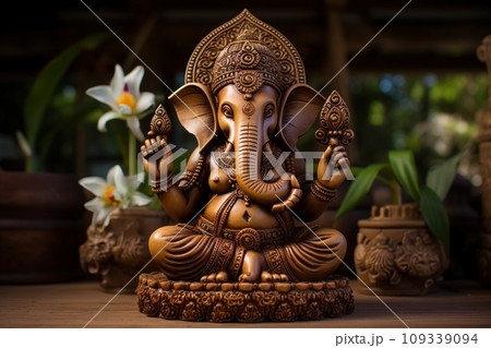 Ganesh an important image during Diwali. Generative AI 109339094