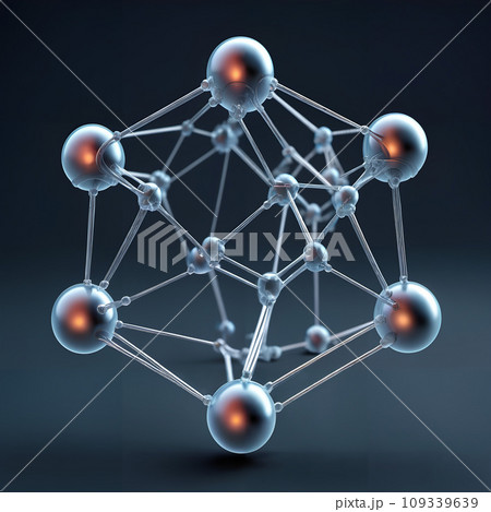 A close up digital illustration of a quantum structure. A close up digital illustration of a quantum structure. 109339639