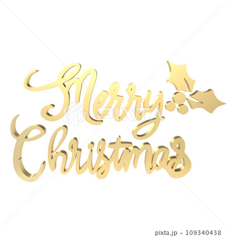 The Gold text  for Christmas or Holiday concept 3d rendering 109340438