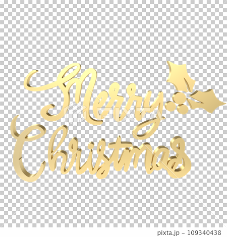 The Gold text  for Christmas or Holiday concept 3d rendering 109340438