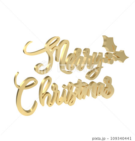 The Gold text  for Christmas or Holiday concept 3d rendering 109340441
