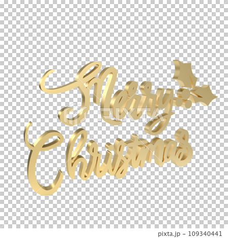 The Gold text  for Christmas or Holiday concept 3d rendering 109340441