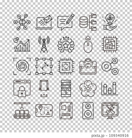 device artificial intelligence technology icon set 109340916
