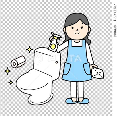 House cleaning Toilet cleaning Simple character illustration House cleaning Toilet cleaning Simple character illustration 109341187
