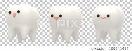 驚き、微笑み、笑顔の歯のキャラクターの3Dイラスト(PNG切り抜き素材) 驚き、微笑み、笑顔の歯のキャラクターの3Dイラスト(PNG切り抜き素材) 109341455