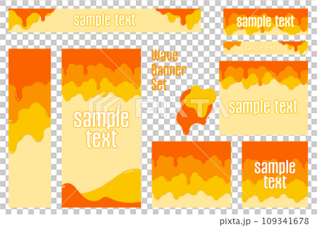 Banner set_Dripping liquid_Orange 109341678