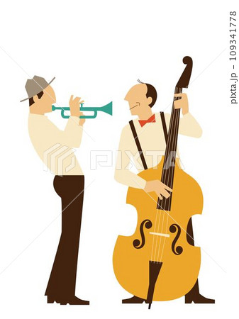 ウッドベース奏者とトランペット奏者 109341778