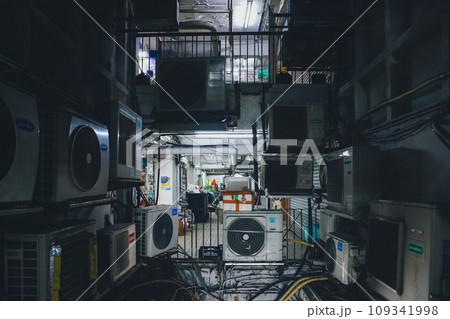 Oct 29 2023 the hall way of the old shipping mall building, hk 109341998