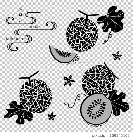 マスクメロンのシルエットベクターイラスト 109343102