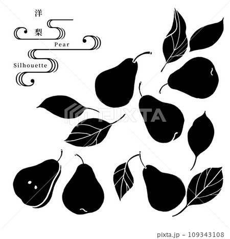 洋梨のシルエットベクターイラスト 109343108