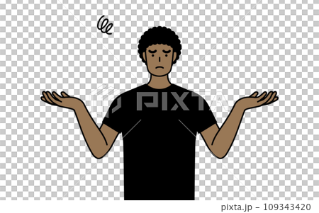 African man spreading his arms out in trouble African man spreading his arms out in trouble 109343420