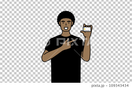 African man recommending credit card payment 109343434