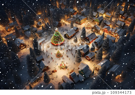 christmas festival party around the city.GenerativeAI. 109344173