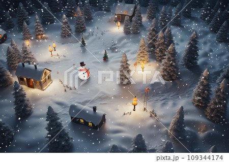 christmas festival party around the city.GenerativeAI. 109344174