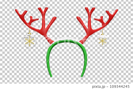 3d christmas deer horn headband with snow, ornaments glass transparent, snowflake. merry christmas and happy new year, 3d render illustration 3d christmas deer horn headband with snow, ornaments glass transparent, snowflake. merry christmas and happy new year, 3d render illustration 109344245