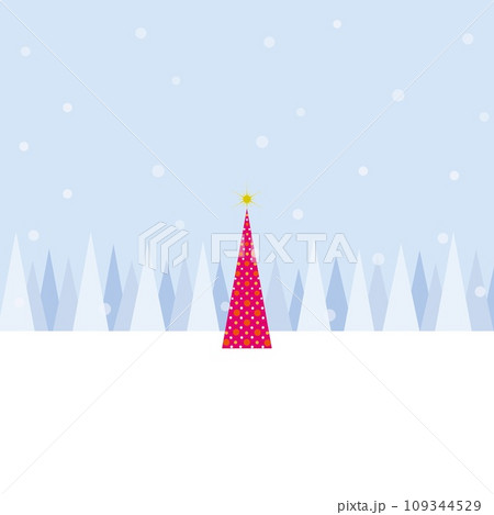 クリスマスツリー　christmas　tree　雪風景 109344529