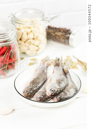 ingredients for cooking fish 109344572