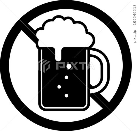 モノクロの飲酒禁止マーク 109346318