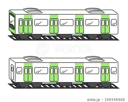 シンプルな電車の単色イラスト シンプルな電車の単色イラスト 109346988