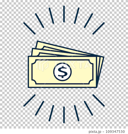 A simple illustration of several stacked dollar bills 109347530