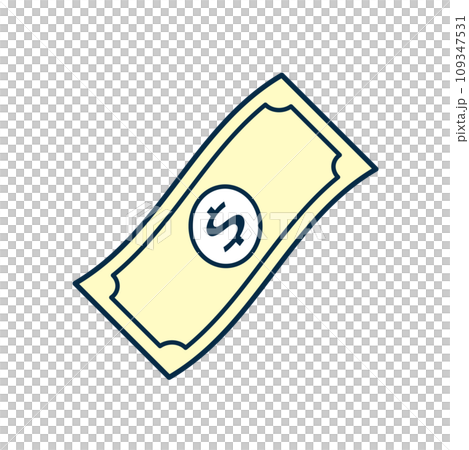 Simple illustration of fluttering dollar bills 109347531