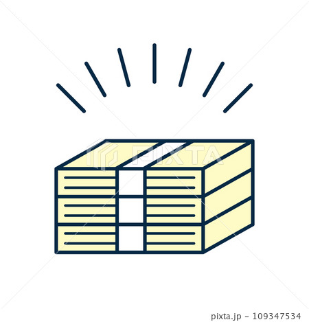 紙帯で巻かれた札束のイラスト 109347534